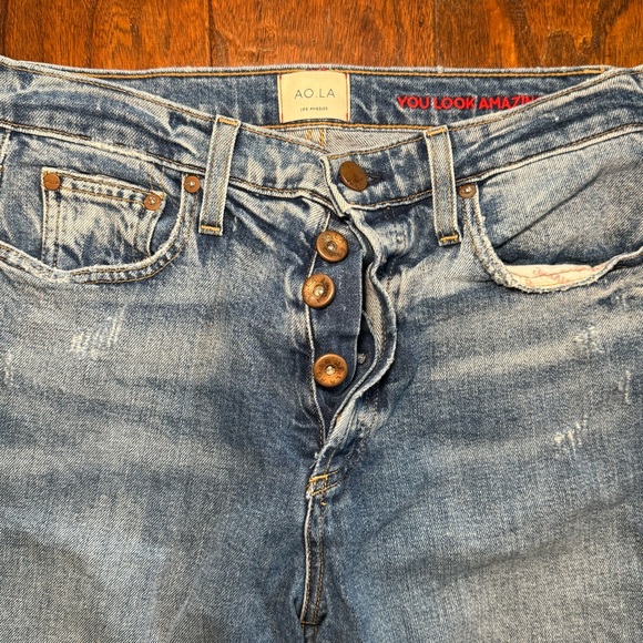 AO.LA Alice & Olivia Amazing Highrise Girlfriend Slim Cropped Jeans 27 - Picture 5 of 14